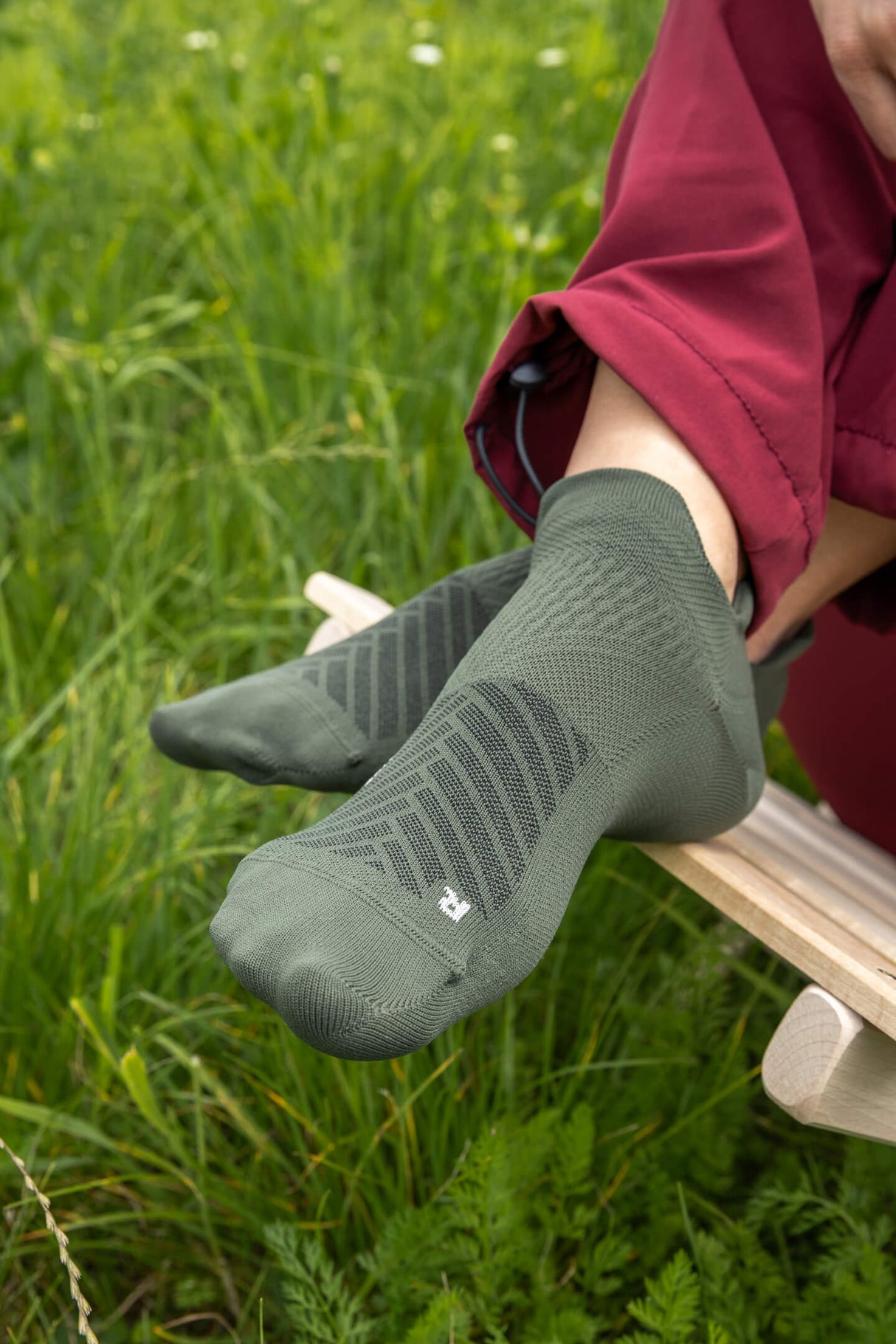 Breeze Hike Low Ankle Socks Moss Green