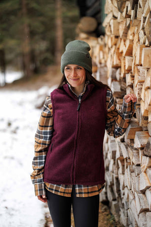 Sherpa Vest Burgundy