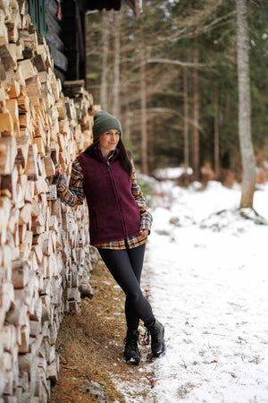 Sherpa Vest Burgundy