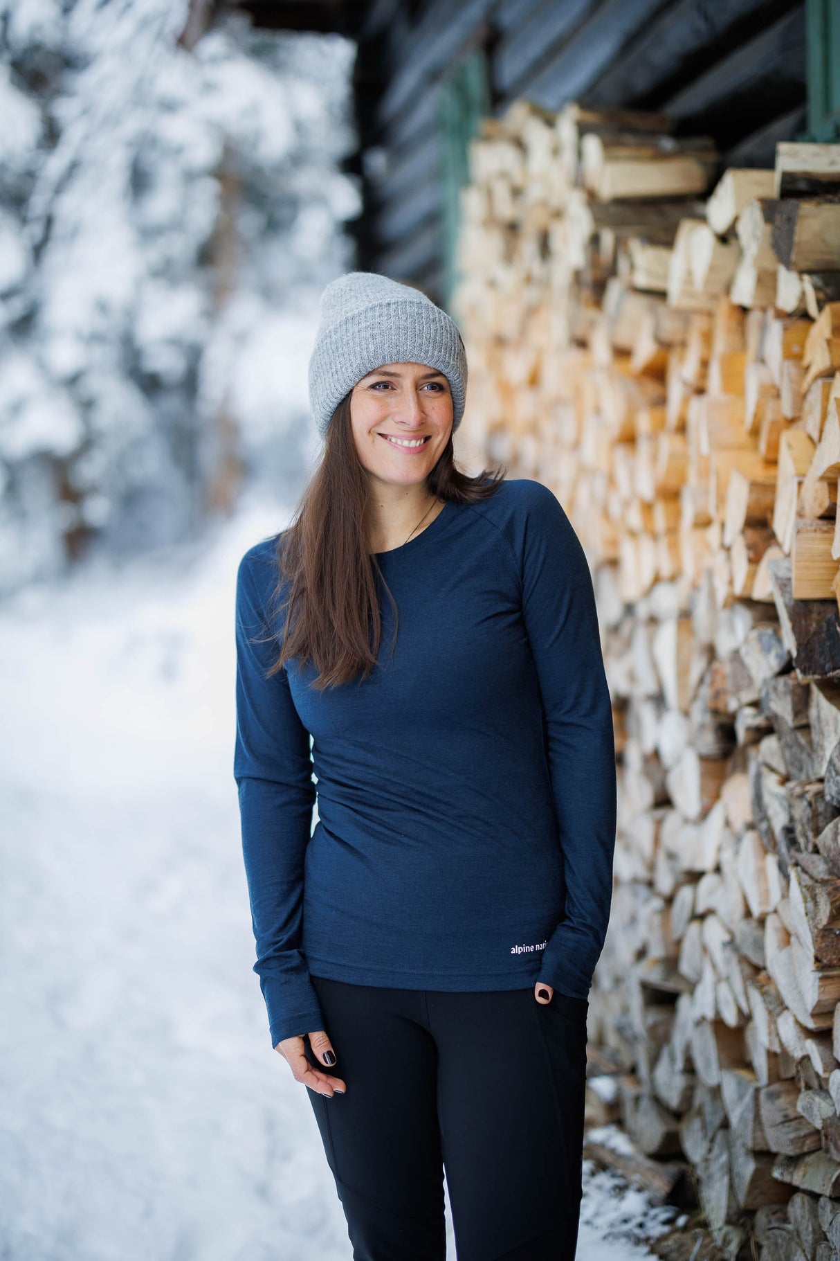 Merino Long Sleeve Tee Dark Navy