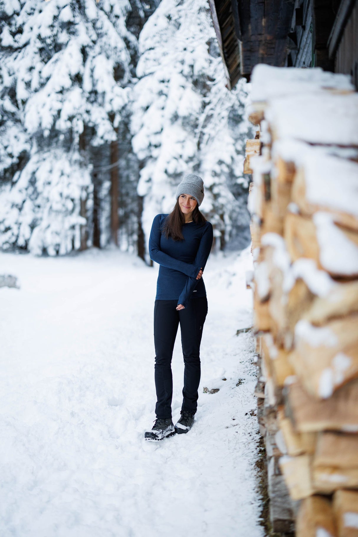 Merino Long Sleeve Tee Dark Navy