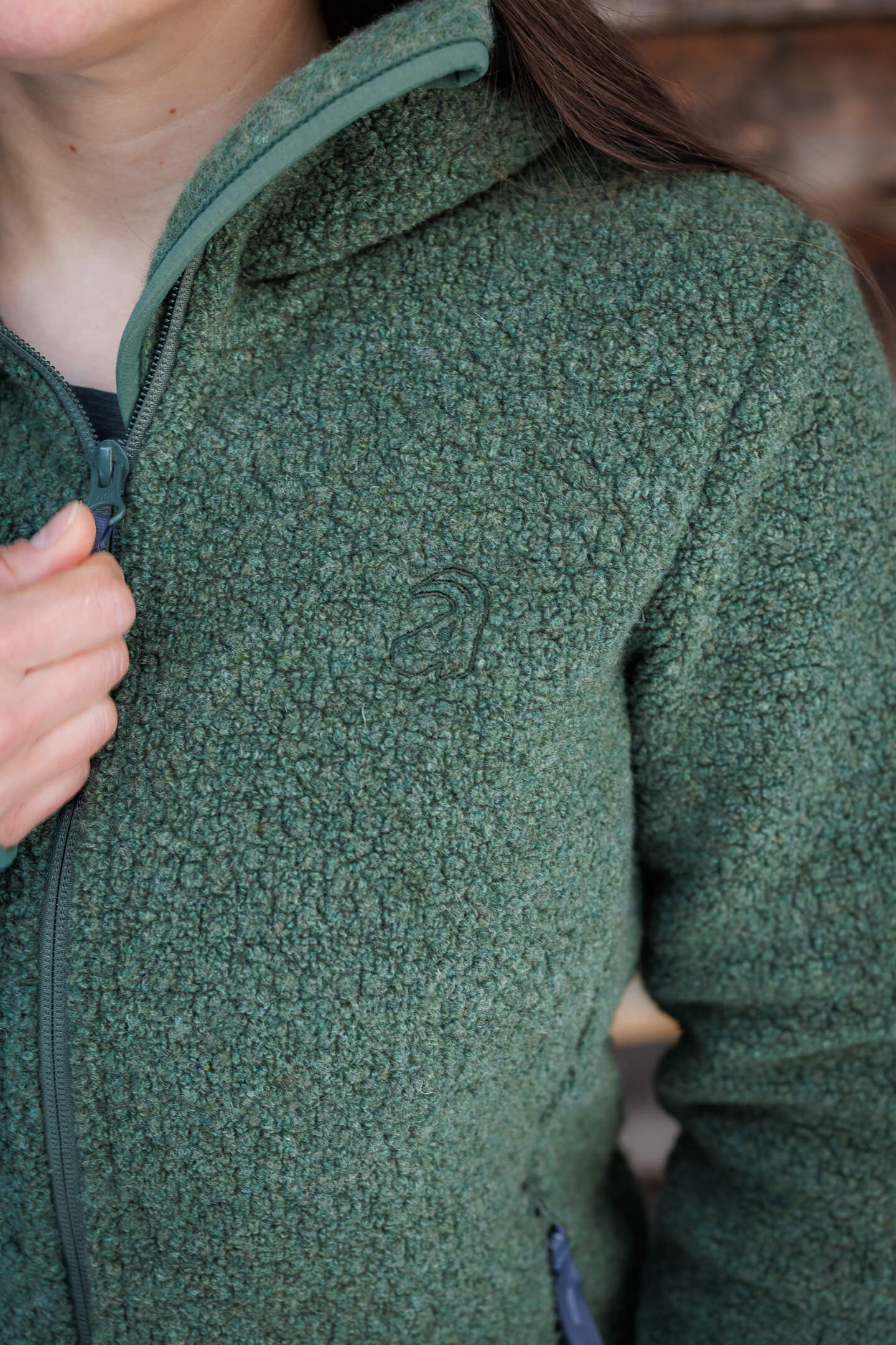 Alpine Wool Hoody Fern Green