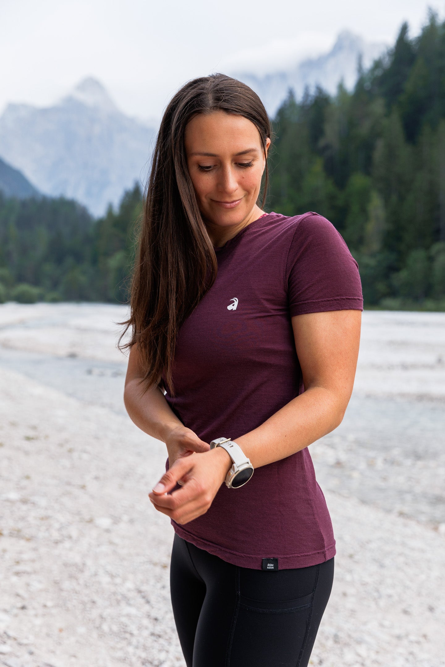 Breeze Merino Tee Aubergine