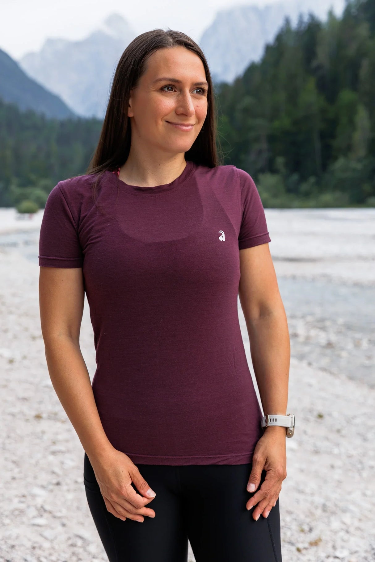 Breeze Merino Tee Aubergine