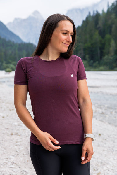 Merino Long Sleeve Tee Aubergine – Alpine Nation Outdoor Clothing