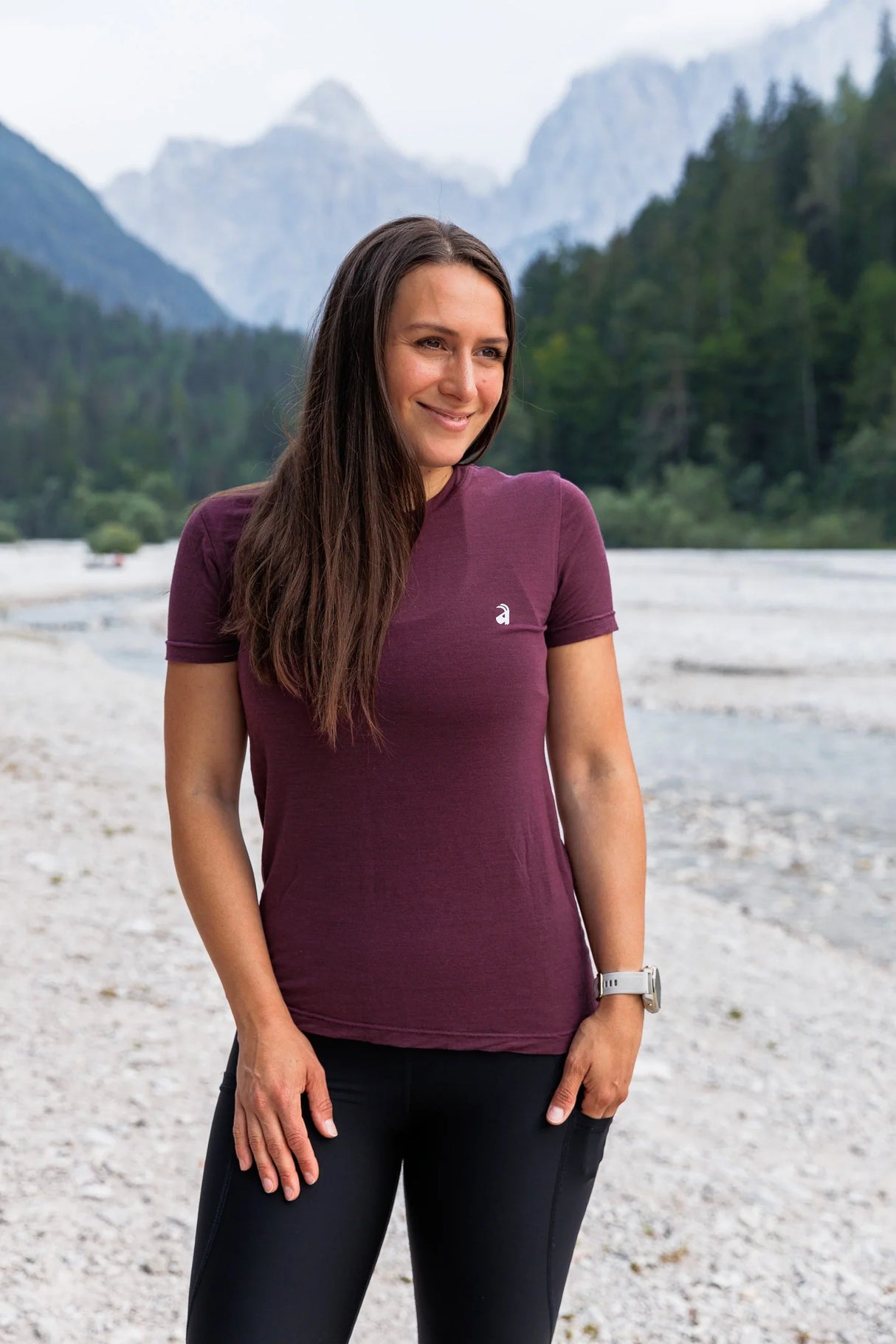 Breeze Merino Tee Aubergine