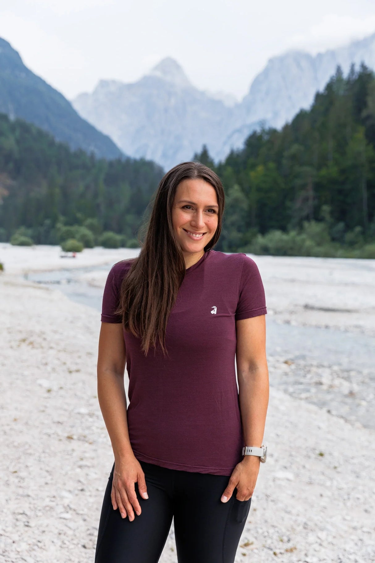 Breeze Merino Tee Aubergine