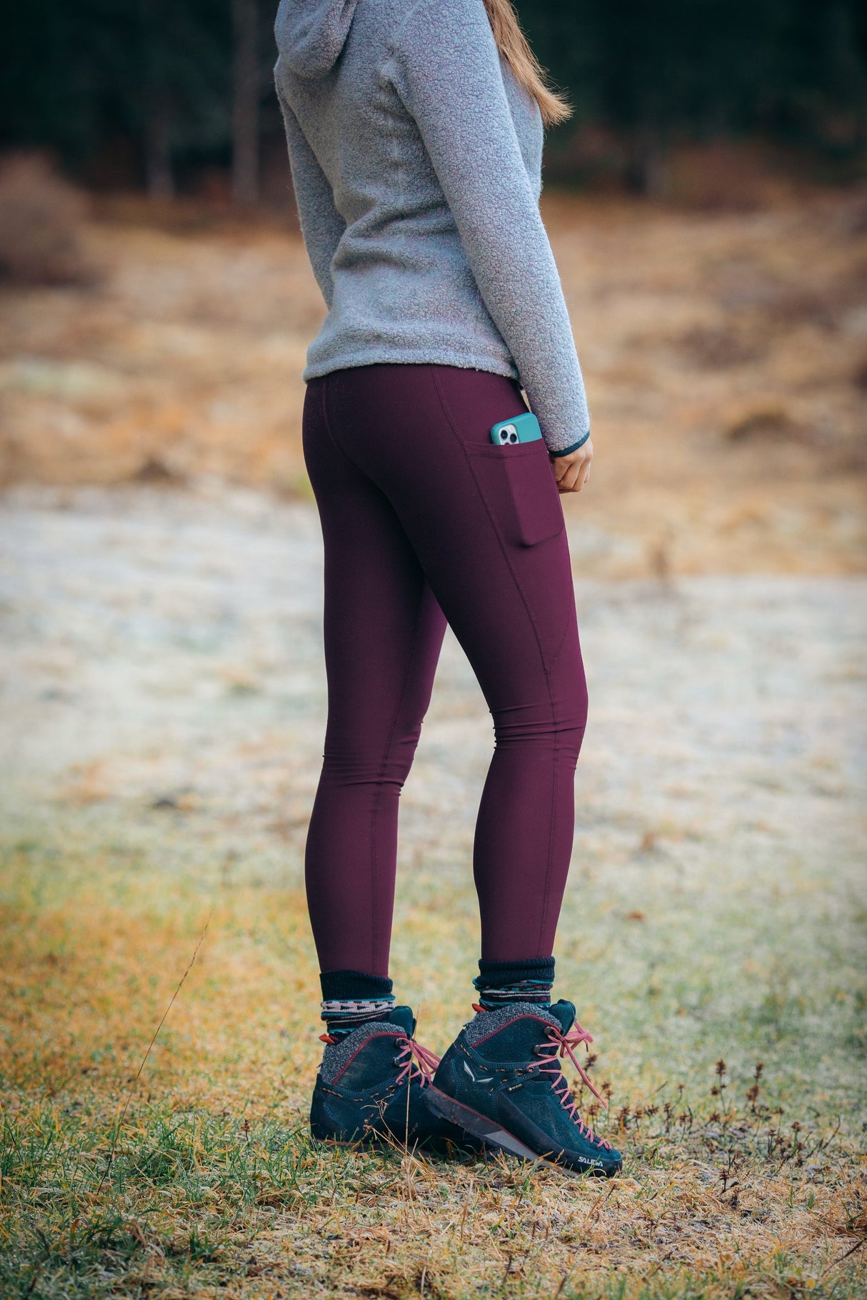 Rise Thermo Pocket Leggings Dark Plum - Tall (+7cm)