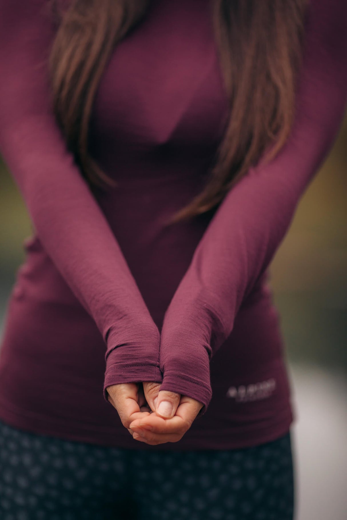 Merino Long Sleeve Tee Aubergine